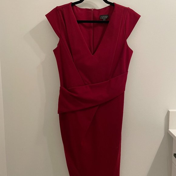 Asymmetrical Red Topshop Dress - Picture 1 of 3